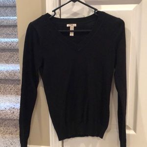 Black v-neck sweater